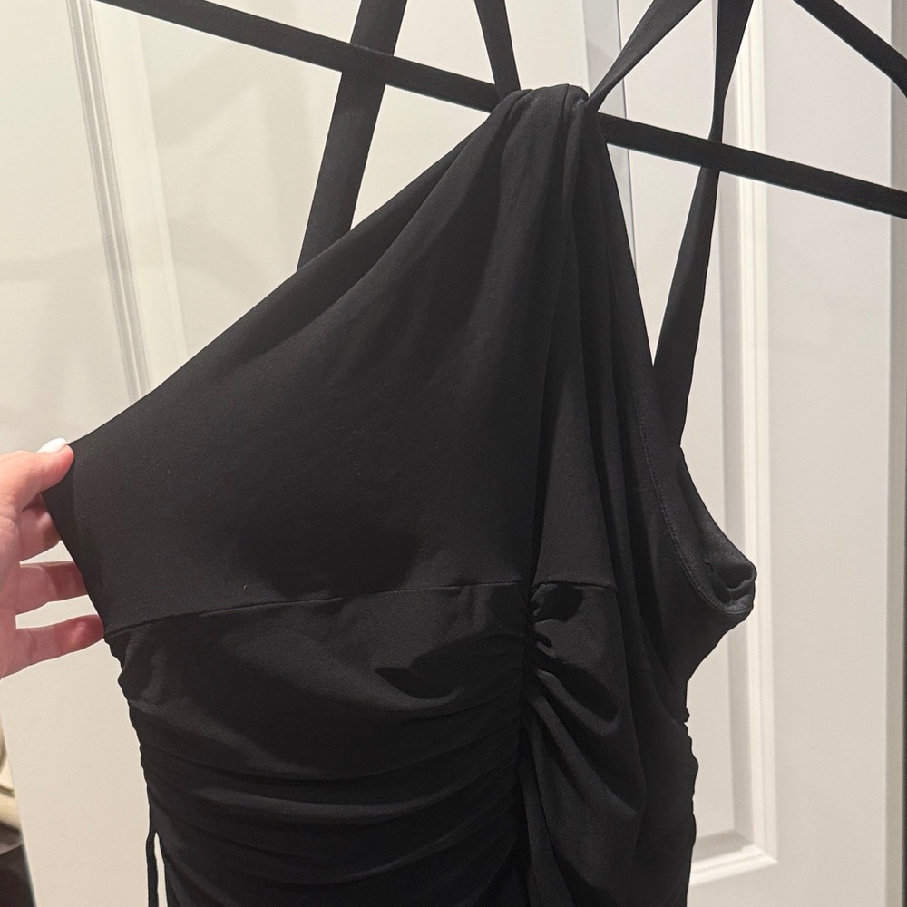 Elegant Black Ruched Dress